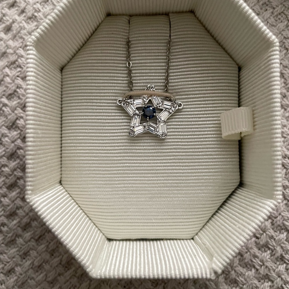 Swarovski Stella Silver and Blue Star Necklace